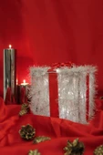 Yılbaşı Ağacı Noel Led Işıklı Hediye Kutusu Paketi Yılbaşı Kırmızı - 11