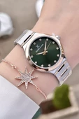 Daniel Klein DKISTE1040Kadranı Yeşil Rose Gümüş Renk Hediye Paketli Kadın Kol Saati ve Bileklik thumbnail 4