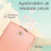 Biggdesign Moods Up Ön Bölmeli, Bardaklık ve USB Girişli Kabin Boy Valiz 20" Pembe - 3
