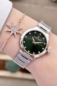 Daniel Klein DKISTE1040Kadranı Yeşil Rose Gümüş Renk Hediye Paketli Kadın Kol Saati ve Bileklik thumbnail 2