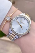 Freelook FLISTE28 Gold Gümüş Renk Hediye Paketli 5 ATM Kadın Kol Saati ve Bileklik - 2