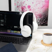 Moodix KO23NB1701 ANC Aktif Gürültü Engelleyicili Katlanabilir Bluetooth Kulaküstü Kulaklık Beyaz - 1