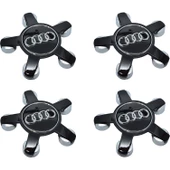 Audi 5 Kol Jant Göbek Kapak Seti 135Mm 4 Adet Siyah - 1