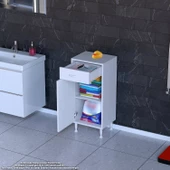 Modilayn SLİM EMİR 35x88x32,5 cm cm Tek Çekmeceli Kapaklı Komidin, Cihaz Koyma sehpası, Setup Masası - 1