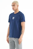 Air Jones Erkek Saks Mavi 0 Yaka T-shirt 88222 thumbnail 2