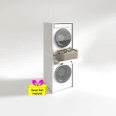 Kenzlife çamaşır-kurutma makinesi dolabı avi senna byz 187*070*60 çekmeceli + tekli duvar rafı hediye - 1