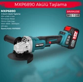 Max Extra MXP 6890 Akülü Avuç Taşlama 115 Mm 20 V. 4 Ah. Çift Akü Devir Ayarlı thumbnail 2