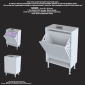 Modilayn SÖKE 45 x 75 x 32,5 cm 1 Göz Sepetli kirli çamaşır banyo dolabı pratik çok foksiyonlu düzenleyici dolap - 5