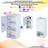 Modilayn ŞİLE 45 x 85 x 32,5 cm Makine Üstü Asma ve Çok Amaçlı Banyo Dolabı thumbnail 5