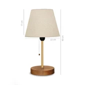 North Home Konik Kumaş Başlıklı Abajur Yatak Odası Gece Lambası Salon Aydınlatma thumbnail 5