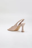 Büyük Numara Kadeh Topuk Cilt Nude Kadın Topuklu Sandalet thumbnail 5