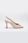Büyük Numara Kadeh Topuk Cilt Nude Kadın Topuklu Sandalet thumbnail 3