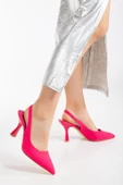 Zara Saten Arka Açık Fuşya Kadın Topuklu Ayakkabı thumbnail 2