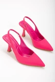 Zara Saten Arka Açık Fuşya Kadın Topuklu Ayakkabı thumbnail 1