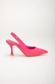 Zara Saten Arka Açık Fuşya Kadın Topuklu Ayakkabı thumbnail 3