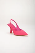 Zara Saten Arka Açık Fuşya Kadın Topuklu Ayakkabı thumbnail 4