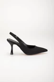Zara Saten Arka Açık Siyah Kadın Topuklu Ayakkabı thumbnail 3