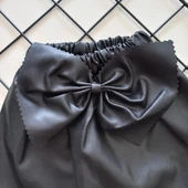 MARS BABY Kız Çocuk Fiyonklu Siyah Deri Etek - 2