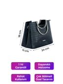 Kriste Bell Kadın Çanta Kroko Siyah 7140 - 3