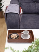 Çok Amaçlı Deri Şeritli Cepli Koltuk Kenarı Düzenleyici 03938 - 7