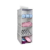 Dolap İçi Düzenleyici Katlanabilir Çok Amaçlı 4 Bölmeli Çizgili Bez Organizer (pembe) - 5