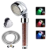 Tasarruflu Boncuklu Ledli Duş Başlık Seti Pil Veya Elektrik Gerekmez Kinetik Enerjili - 1