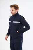 Orange Safety Lacivert  Yelek 7/7 Gabardin %100 Pamuk Kapitoneli Reflektörlü - 2