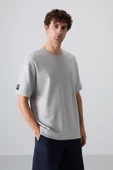 Tommy Life Erkek Taş Oversize T-shirt 88339 thumbnail 1