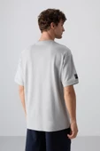 Tommy Life Erkek Taş Oversize T-shirt 88339 thumbnail 3
