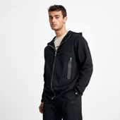 Ellesse Erkek Sweatshirt Fermuarlı Kapüşonlu Siyah - 3