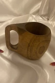 Kuksa Ahşap Rengi Tahta Bardak Kupa - 3