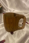 Kuksa Ahşap Rengi Tahta Bardak Kupa - 6