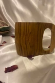 Kuksa Ahşap Rengi Tahta Bardak Kupa - 1