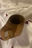 Kuksa Ahşap Rengi Tahta Bardak Kupa - 7