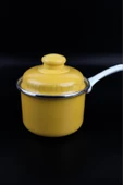 Protocol London Emaye Süt Isıtma Rafadan Yumurta Haşlama Sos Hazırlama Tavası 12 cm 800 ml - Sarı - 1