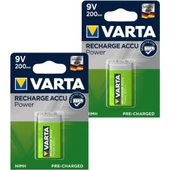 Varta Ready 2 Use 9V 200 mAh Şarj Edilebilir Pil 2 Adet - 1