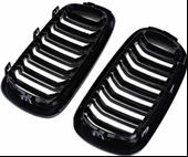 Bmw X5 F15 çift şeritli ön panjur ızgara 2014-2018 arası parlak siyah - 5
