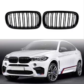 Bmw X5 F15 çift şeritli ön panjur ızgara 2014-2018 arası parlak siyah - 1