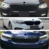 Bmw G30 çift şeritli ön panjur ızgara 2018-2020 arası parlak siyah - 7