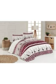 Comforter Çift Kişilik Yorgan Set  Deer Gri Kırmızı Renk Tek Ebat Beden - 1