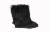 YAZKIŞ Kadın Taba Siyah Tüylü İçi Yünlü Ak Bot thumbnail 6