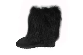 YAZKIŞ Kadın Taba Siyah Tüylü İçi Yünlü Ak Bot thumbnail 7