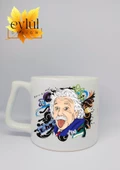 Einstein Temalı Özel Tasarım Baskılı Lüks Seramik Kupa Bardak Çay-kahve Bardağı - 1