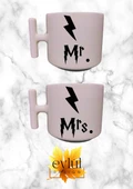 Krem Rengi T Saplı Çiftler İçin İkili Harry Potter Özel Tasarım Baskılı T Kupa Bardak Latte Bardağı - 1