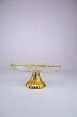 Digithome Leaf Ayaklı Oval Cam Servis Sunumluk Kurabiyelik Gold Yaldızlı 20 Cm – 11111AYK C320.045 - 4