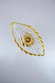 Digithome Leaf Ayaklı Oval Cam Servis Sunumluk Kurabiyelik Gold Yaldızlı 20 Cm – 11111AYK C320.045 - 5