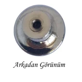 Düz Düğme Krom Kulp Mobilya Çekmece Dolap Kapak Kulbu Metal Kulp Aksesuarları Vidalı (8 Adet) - 4