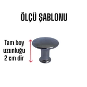 Düz Düğme Krom Kulp Mobilya Çekmece Dolap Kapak Kulbu Metal Kulp Aksesuarları Vidalı (8 Adet) - 3