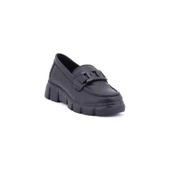 MAMMAMİA D24YA-3430 HAFİF TABAN KADIN DERİ LOAFER AYAKKABI - 1