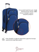 Louisiana Polo Büyük Boy 4 Teker Kumaş Valiz Saks Mavi 1081 - 6